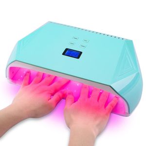 Nail Dryers Electric Nail Lamp UV LED 128W Nail Dryer Red Light Beads for Curing Polish Gel High White Nails Art Manicure Tool 230824
