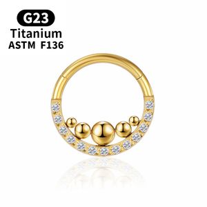 Tragus Piercing Titanium Cartilage Helix G23 Ball Earrings Zircon Septum Labret Hinge Section Body Jewelry Woman