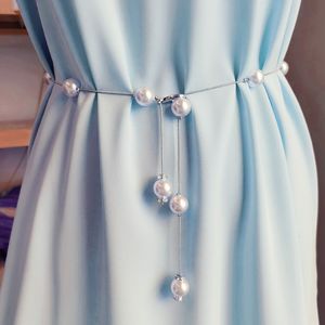 Waist Chain Belts Women Belt Sweet Simple Dress Accessories Pearl Ladies Designer Fashion Decorative Thin Chains 230825