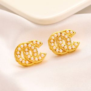 20 Style Designer Earrings Brand Letter Stud örhänge lyxiga örhängen guld silver kvinnliga smycken tillbehör perfekt älskar gåva ww