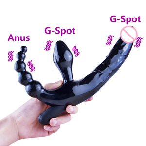 Dongs Strap on Strap on Dildo Realistico Vibratore Massaggiatore Lesbiche 3 in 1 G Spot Stimola il clitoride Giocattolo sessuale per coppia 230824