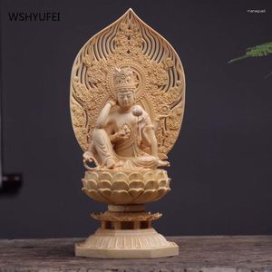 Dekoracyjne figurki 28CM CIY DREWNE RARGING RUYI GUANYIND GUANYIN BODHISATTVA Statua drewniana ręcznie rzeźbiona Budda Chiński dom Feng shui