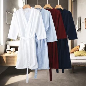 Mężczyznowa odzież snu Mężczyźni Szybki suchy kimono waflowe szlafroki ssać wodę kobiety seksowne letnie ręcznik szlafrok w kąpieli plus rozmiar szlafroki