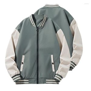 Mens Jackets 2023 Y2K Baseball Coat Fashion Casual Collar Panel Color Youth Design Bomber Jacket Uniform