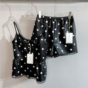 Kvinnors träningsdräkter högkvalitativa lyxstil vår- och sommar mode shorts topp två-stycken polka dot tryckt bokstavsväst