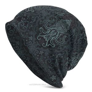 Beanie/Skull Caps Cool Bonnet Homme Winter Warm Knitted Hat Cthulhu Mythos Lovecraft Horror Great Old Ones Skullies Beanies Caps For Men Women L0825