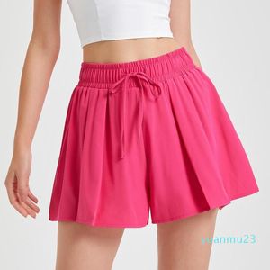 Running Shorts Women Summer Drawstring Waist Loose Breathable Fitness Yoga With Liner Female Quick Dry Sportswear