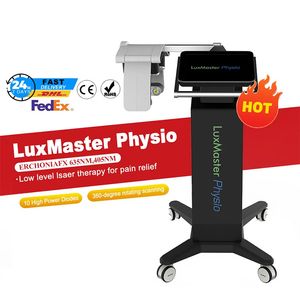 Nyaste lågnivå Diode Laser Smärtlindring 635NM 405NM Våglängd Lasermaskin Lågryggsmärta BEHANDLING Röd ljus Lux Master PhysioTherapy Equipment Fysioterapiutrustning