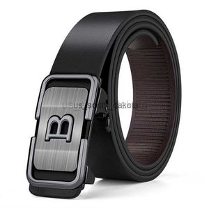 Bälten 2023 mode Nytt svart bokstavsremmar för män B Automatisk spänne 3,5 cm Brett läder Casual Belt High Quality Crokin Ceinture Homme L0825