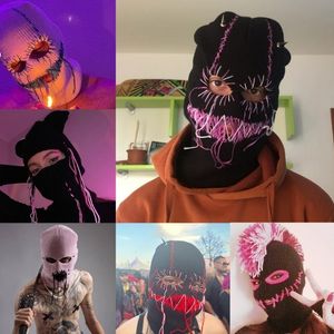 Czapki czaszki czaszki upiornie czapka z dzianiny Halloween przerażające zęby rabuś Grimace Balaclava Cosplay Party Hats 230825