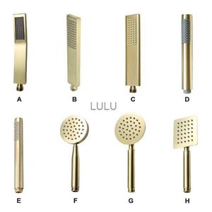 Brushed Gold Hand Held Shower Head Bathroom Gold Finished Brass or Stainless Steel Rain Shower Spray Bath Handheld Shower Heads HKD230825 HKD230825