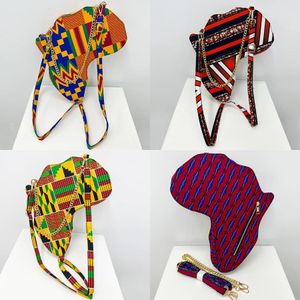 Sacos de cintura Ankara Bag Alta Qualidade Estilo Africano Tradicional Moda Mapa Saco Inclinado Algodão Cera Material de Impressão para 230823