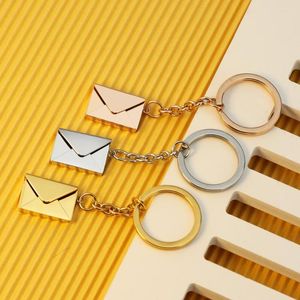 Anahtarlıklar kişiselleştirilmiş moda çok yönlü zarf paslanmaz çelik anahtar zincir kazınmış aşk mektubu QR Kodu Sevgililer Günü Şükran Günü Hediyeleri