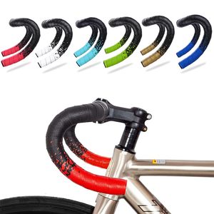 Cykelstyrningskomponenter Cykelstyrning Väg cykel Anti-Slip Eva Pu Soft Stock Absorption Handtag Bar Tejp Cycling Grips Wraps With Bar End Plug 230824