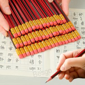 wholesale Wooden Black Colored Pencils Stripe Painting Graffiti Pen Kids Drawing Writing Sketch Pens School Supplies Stationery Pencil LL