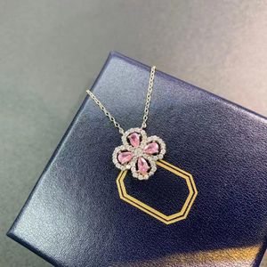 2024 mode Design Vier Kleeblatt Blumen Anhänger mit Diamanten Ohrringe Halskette Set für Frauen Geschenk