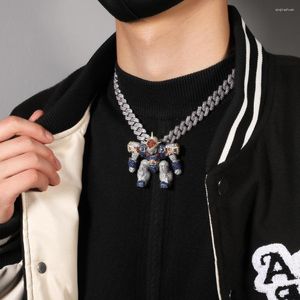 Chains 2023 Cartoon Dragon Warrior Pendant Copper Micro-inlay Color Cubic Zirconia Robot With Hip-hop Necklace