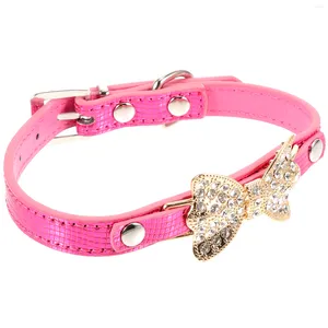 Hundhalsar Rhinestone Decor Spike Collar Dogs Medium Bekväm Pet Heavy Duty Pu