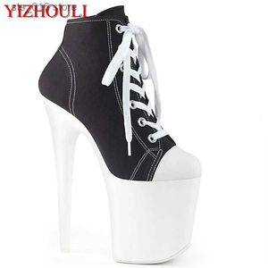 Inches High Ankle S Boots Women Sexy Heels Cm Canvas Upper Pole Dance Banquet Show Boots T how