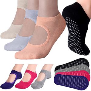 Sports Socks Yoga för kvinnor med grepp och tåballett Pilates Barre Dance Premium Combed Cotton 230824