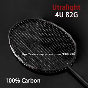 Badminton Rackets Carbon Fiber 4U Professional Offensive Type With Bags Strings 2230LBS Racquet Speed Sports 230824