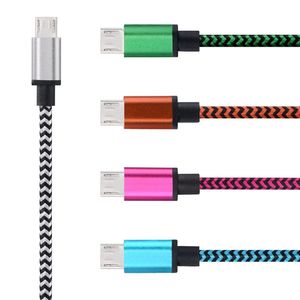 Ny 1M/3ft ormväv Aluminu flätad för Micro Type-C för annan USB-kabel spiralad laddningsdata Sync kabelkabel för mobiltelefoner Tablett PC 5 färger