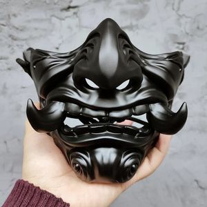 Maski imprezowe Halloween Demon Demon Half Face Prajna Devil Mask Horror Ghost Oni Samurai Adulti Cosplay Maskaradę karnawałowe Costium rekwizytów 230824