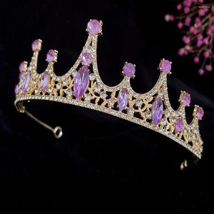 Bandane Tiara Fascia per capelli con corona intarsiata con strass Fascia per corone per bambine Fasce per capelli in cristallo Adorabile glitter per piccola sposa per bambini