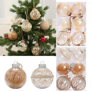 Party Decoration Christmas Tree Ball Transparent Pet Twine Pendant Set Xmas Ornament Festival Home Decor