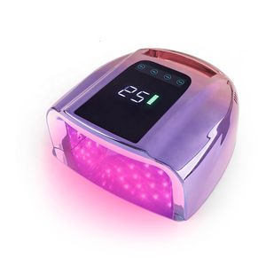 Nageltorkar professionell salong Använd Gradient Purple Fashion Cordless uppladdningsbar trådlös LED UV Light Nail Lamp Nail Dryer 230824