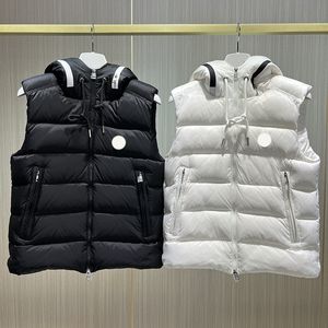 Gilet da uomo di design da donna distintivo ricamato con cerniera cappello piumino gilet coppia sciolto casual ispessito caldo uomo gilet invernale giacca top down cappotto taglia 1/2/3/4/5