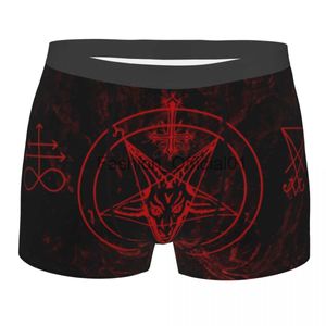 Baphomet Leviathan Cross Boxer da uomo 3D stampato maschio morbido diavolo satanico intimo mutandine slip x0825