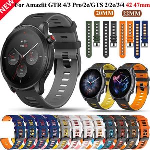 20 22mm Cinturino orologio in silicone Correa per Amazfit GTR 4/3 Pro GTR2e/GTS4 Mini 42 47mm Cinturino GTR4 GTR3 Cinturino braccialetto