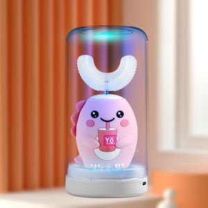 Toothbrush 360 Degrees Electric Toothbrush Kids U Shaped Silicon Smart Sonic Teeth Tooth Brush Cartoon Pattern for Children IPX7 Waterproof 230824