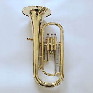 Pirinç Altın Kaplamalı Profesyonel Bariton Boynuzu B-Flat Euphonium Yüksek kaliteli ton Üç Anahtar Tenor Caz Enstrüman Trompet Boynuzu