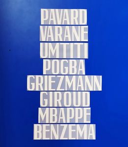 2021-2022 equipe nacional francesa mbappe futebol nameset personalizar nome A-Z número 0-9 imprimir jogador de futebol fonte nameset patch