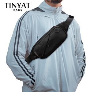 Waist Bags TINYAT Man Waist Bag Pack Travel Sports Male Fanny Pack Large Wallet Phone Belt Bag Pouch Men's Shoulder Hip Bag 4 Pockets 230825