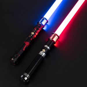 LED -lätta pinnar Toobax Lightsaber Metal Hilt Force Heavy Dueling Saber Smooth Swing 16 Sound Temts Aldult RGB Bloodbath 230825