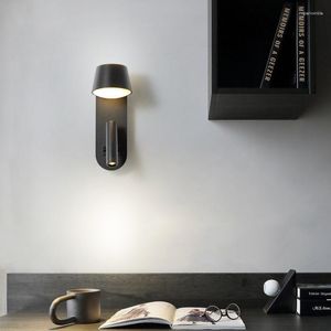 Wall Lamp Nordic Double Head Turn Makaron Eye Protection Aluminum Luminaires For Bedroom Bedside Aisle Decorative Light Fixtures