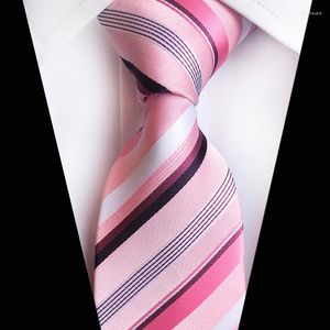 Laços gravata para homem fino cor sólida gravata poliéster estreito cravat 8cm rosa listrado azul real ouro festa formal trabalho moda