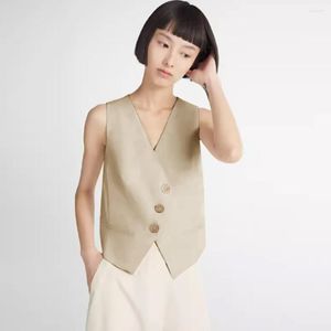 女性用シングルブレスト女性ベストノースリーブジャケットvネックコート販売製品2023女性コート服