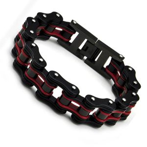 Collane Bracciali a catena da uomo Braccialetti Braccialetti a maglie a catena per motociclisti neri per uomo Regalo di gioielli punk in acciaio inossidabile