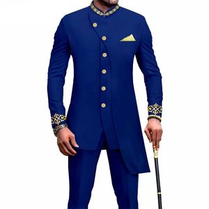 Mens Tracksuits Selling African Ethnic Print Suit Slim Fashion Twopiece Set Ropa Para Hombres Pant Sets 230825