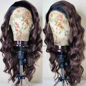 Синтетические парики Aimeya Ombre коричневый парик Синтетические кружевые парики для женщин длинные волнисту