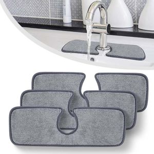 Bath Accessory Set Absorbent Microfiber Kitchen Sink Water Drying Pad Countertop Protector Splash Catcher Faucet Mat