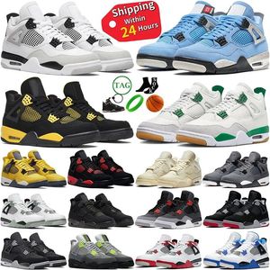 Jumpman 4 4S 농구화 남성 여성 OG Red Thunder Green Green 군대 고양이 흰색 오레오 세일 선생 대학교 블루 브리드 남성 여성 스포츠 운동화