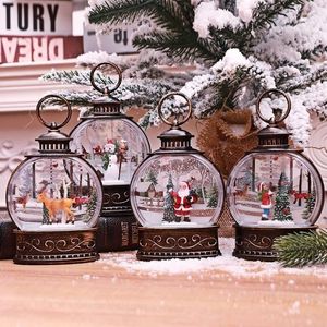 Juldekorationer 24 upplyst jul snöklot Lantern Battery Operated Night Light with Hook Christmas Tree Ornaments Gift Ideas 1pc 230825