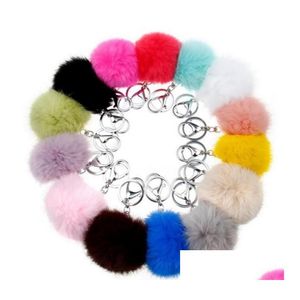 500PCS Rabbit Fur Ball Brelowain 8cm Miękki Złote Metalowe Łacze