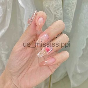 False Nails 24Pcs False Nails With Design Fake Nails Press On Nails French Tips Artifical Nails Reusable Nail Tips With 24Pcs Glue Sticker x0826 X0828