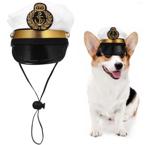Köpek giyim denizci şapkası komik kostüm aksesuarları yat lacivert takım elbise parti şapkaları köpek için